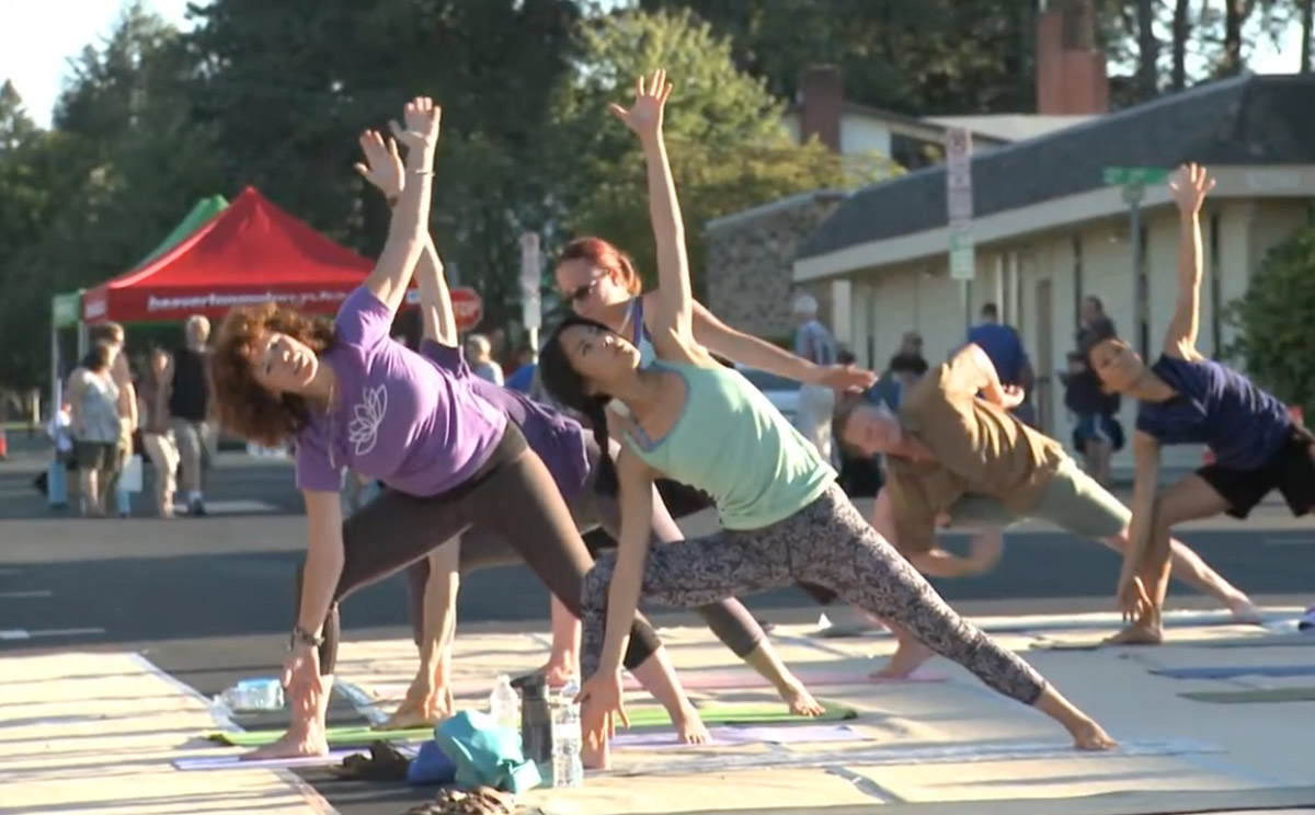 Dr. Bella Does Yoga in the Street